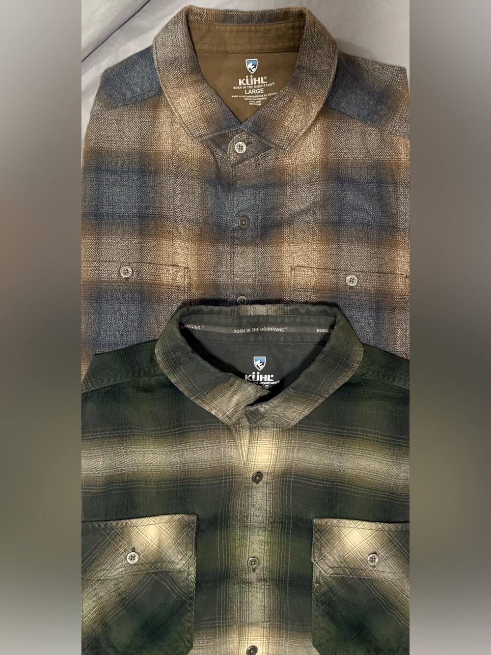 Kuhl Dillingr Flannel Men’s Large Long Sleeve Snap Button Outdoor Shirts